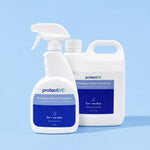 2L and 750ml protectME premium fabric protector bottles savings pack on blue background 